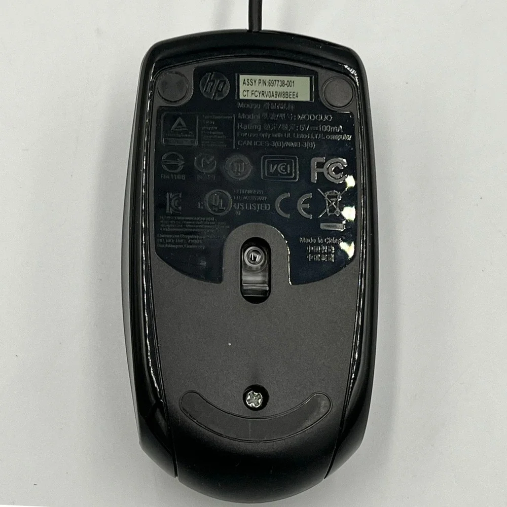 HP Wired Optical Mouse Unisex OS Black Very Good USB MODGUO 697738-001
